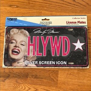 Marilyn Monroe Hollywood License Plate